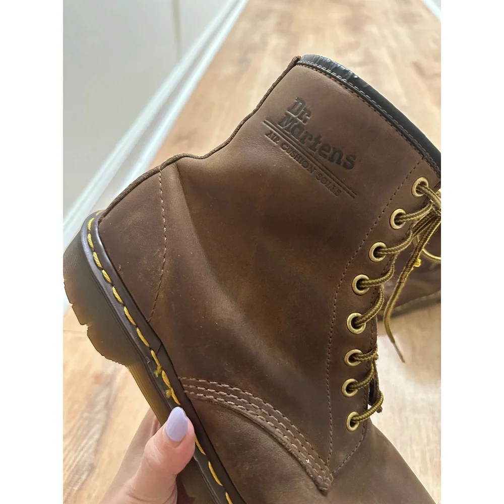 Dr. Martens | 1460 Crazy Horse Brown Leather Bex Sole Boots, England, Size EU 44